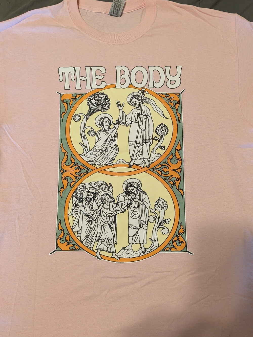 NEW The Body Band Pink Graphic Tee - Soft Pink Men L
